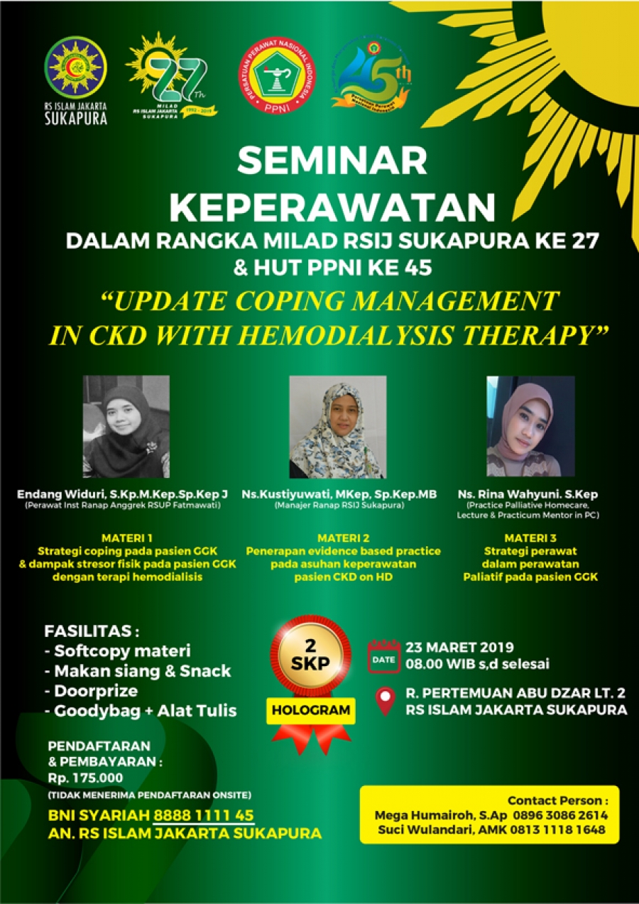 Seminar Keperawatan &quot;UPDATE COPING MANAGEMENT IN CKD WITH HEMODIALYSIS THERAPY&quot;